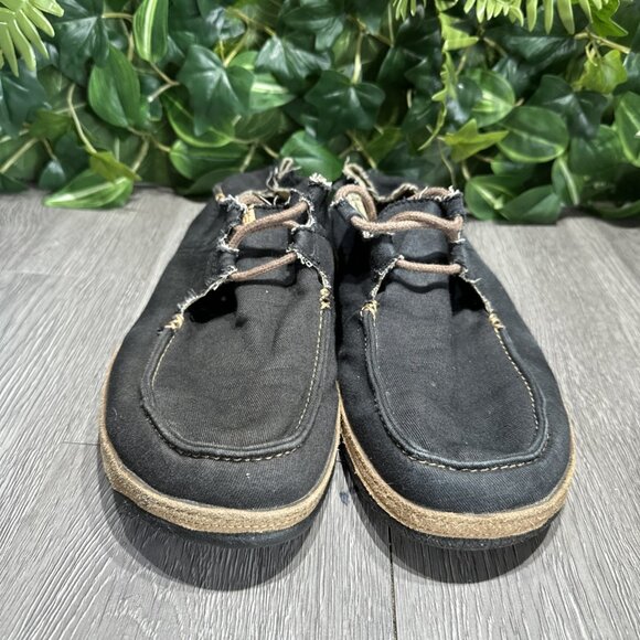 Olukai Ohana Mens Size 10.5 Shoes Black Canvas Leather Moc Toe Casual Sneakers main image 4